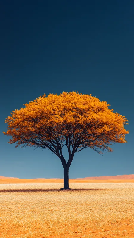 Beautiful Nature With Alone Tree HD Wallpaper