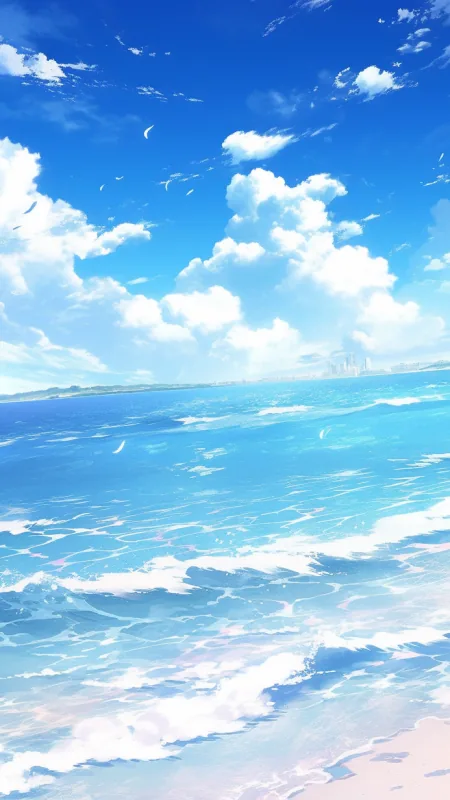 Nature Blue Sky White Beach Sea Wallpaper