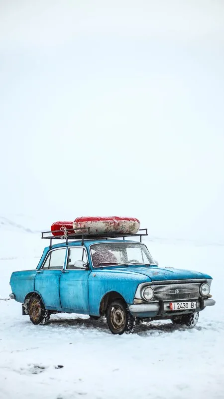 Car In Winter Nature Wallpaper