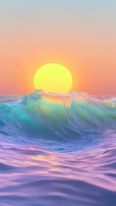 Color Ocean In The Sunset Nature Wallpaper