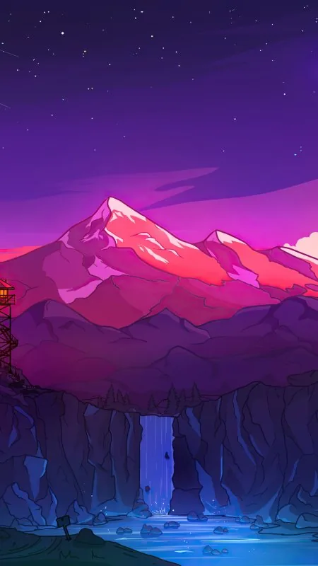 Colorful Night Mountains Nature Wallpaper