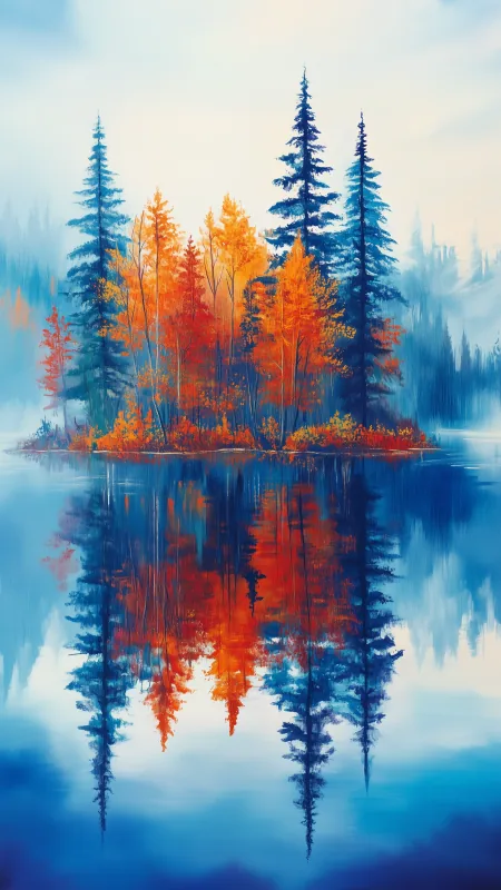 Nature Crystal Clear Lake Trees Wallpaper