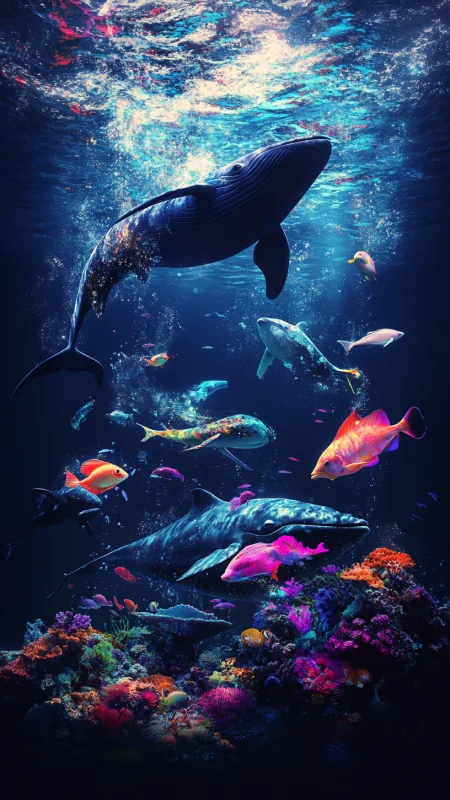 Dolphins In Water Nature Wallpaper