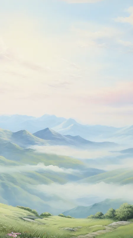 Generate A Soft Paste Tone Nature Landscape Wallpaper