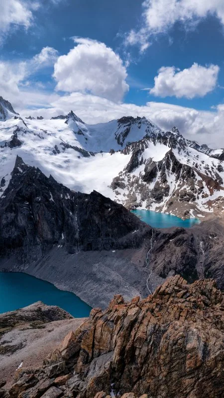 Glacial Lakes Snowy Peaks Nature Wallpaper