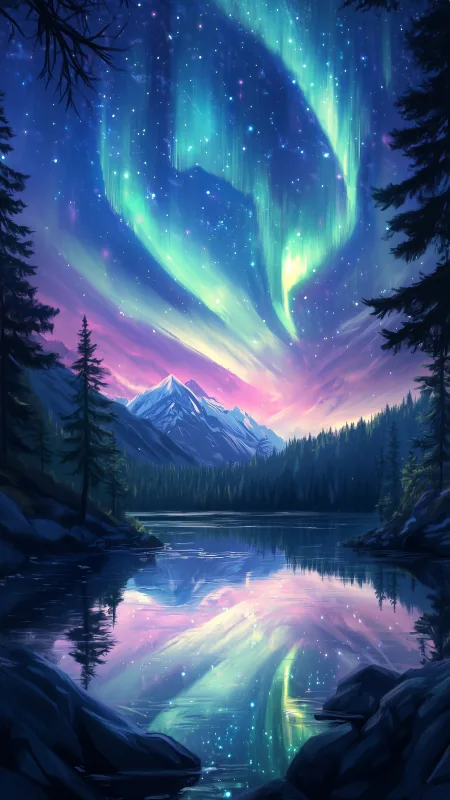 Glowing Aura Mountain HD Nature Wallpaper