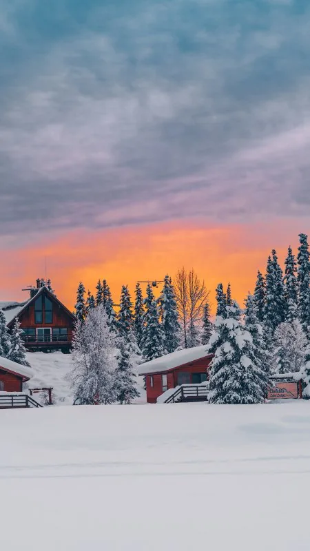Nature House In Winter Wallpaper