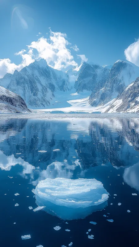 Nature Lake With You Ice Floating Wallpaper