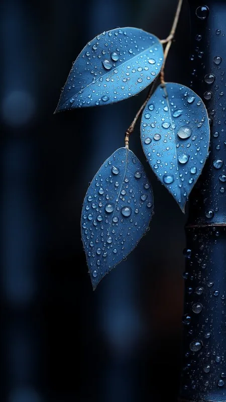 Leaves Drops Water Macro Trunk HD Nature Wallpaper