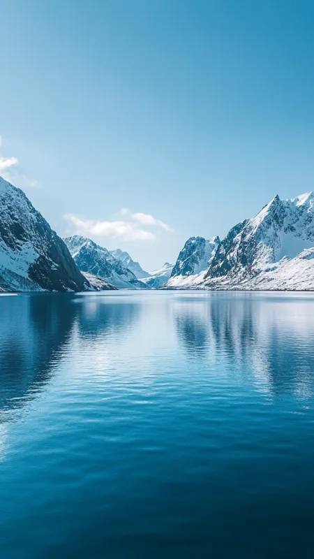 Lofoten Islands With Snow Nature Wallpaper