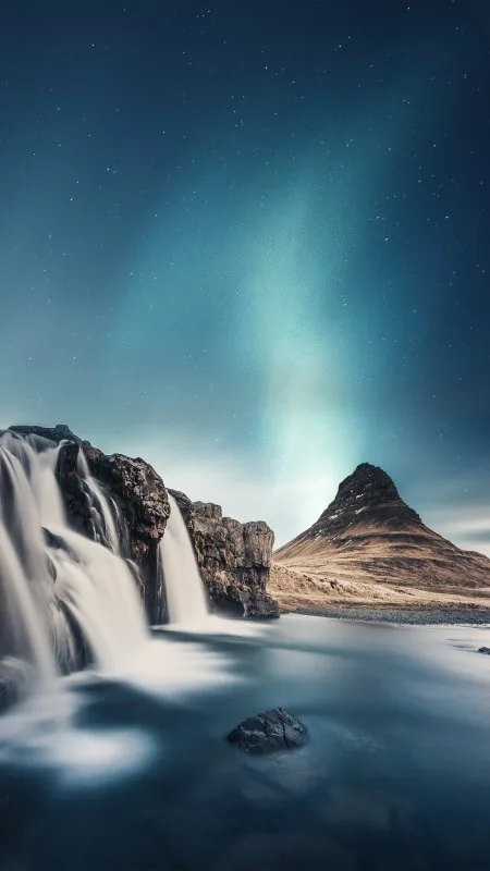 Long Exposure Waterfall Landscape Stars HD Nature Wallpaper