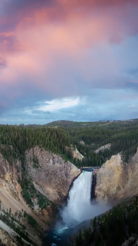 Nature Lower Falls In Yellowstone National Park Wallpaper