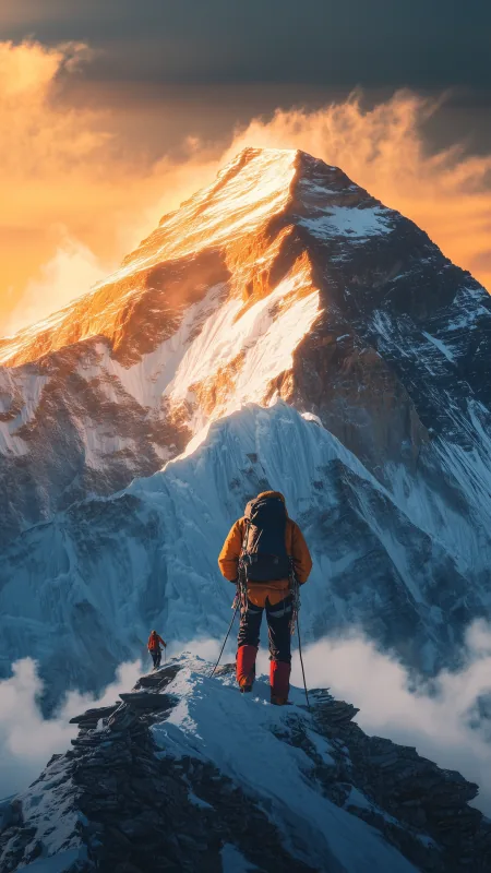 Nature Man On Top Mountain Wallpaper