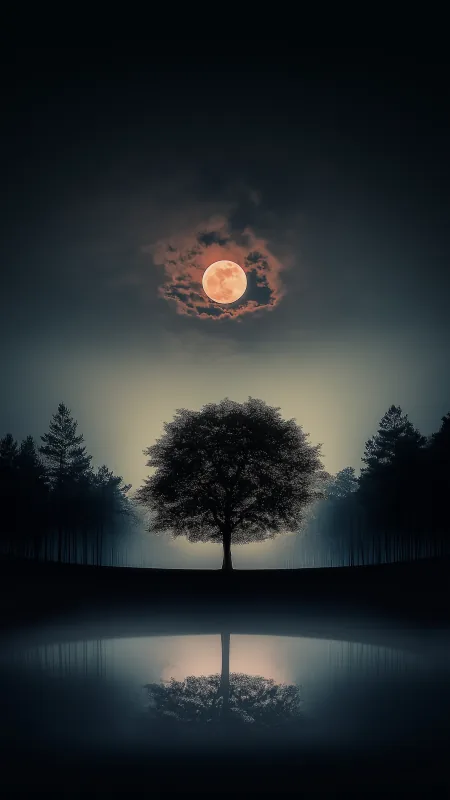 Nature Moon In The Clouds Wallpaper