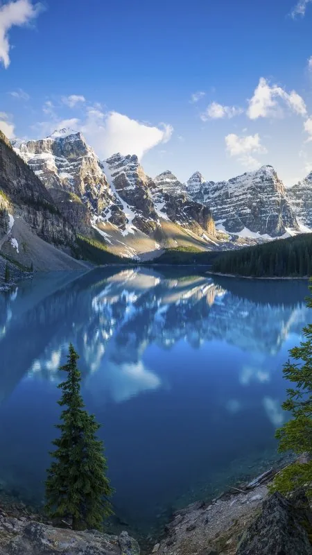 Moraine Lake Mountain Reflection Nature Wallpaper