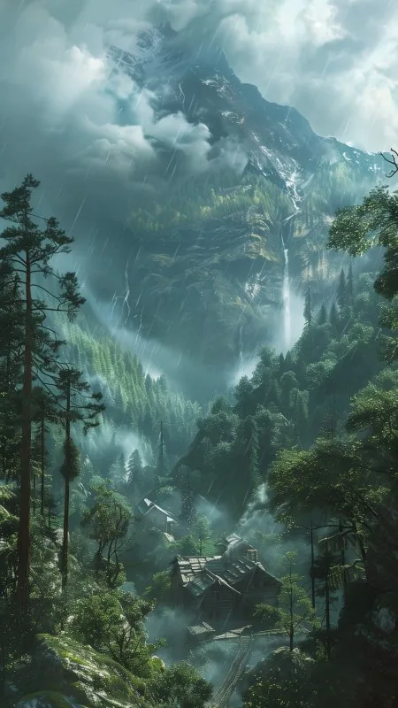 Nature Mountain Art Wallpaper