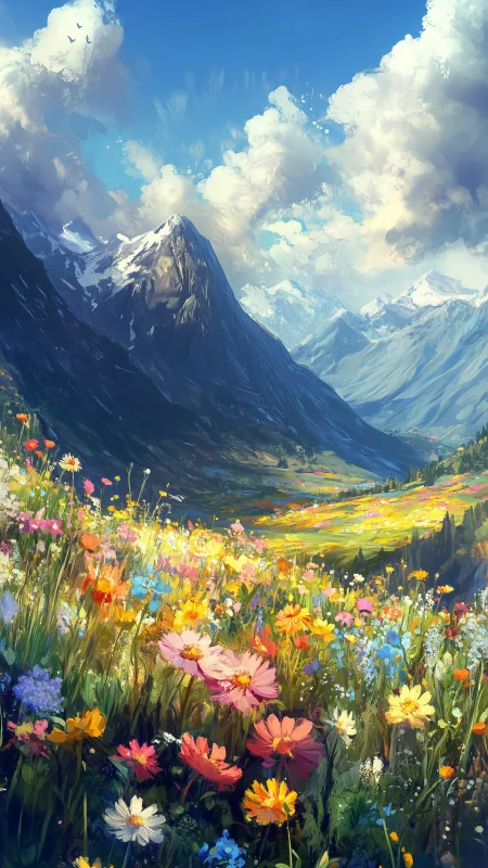 Nature Mountain Art Wallpaper