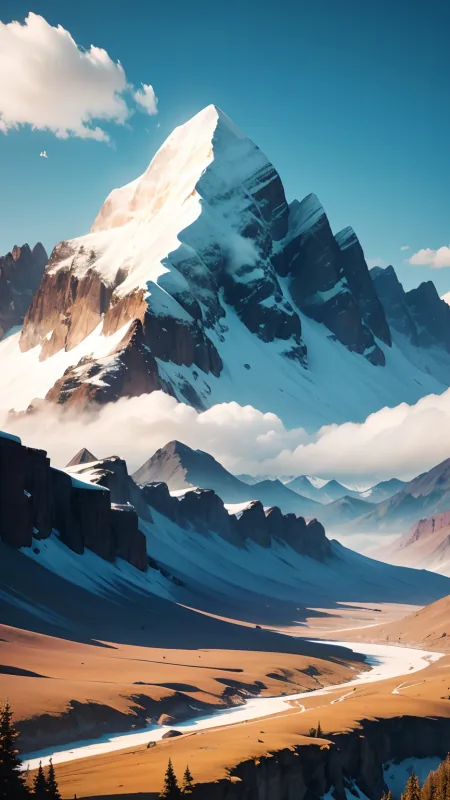 Mountain Art Nature Wallpaper