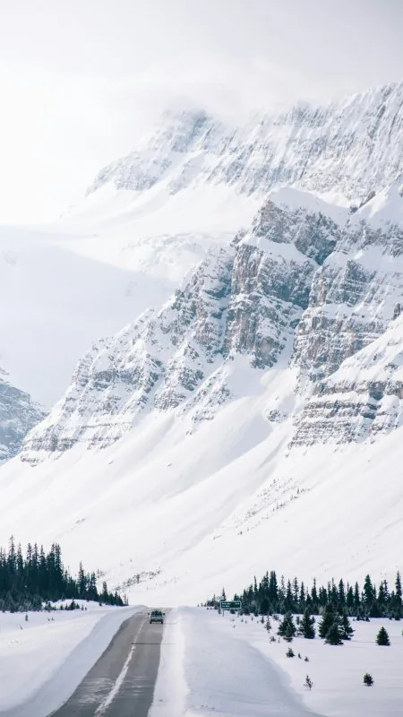 Nature Mountain Snow Covered Wallpaper