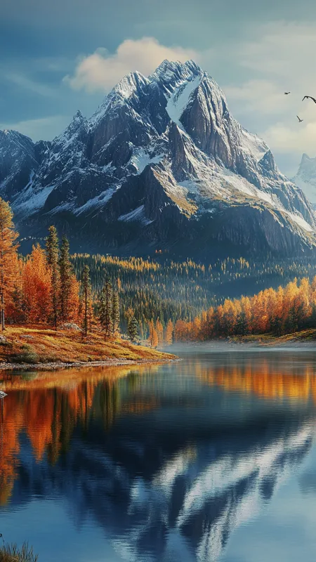 Nature Mountain Sunshine With Lake Wallpaper