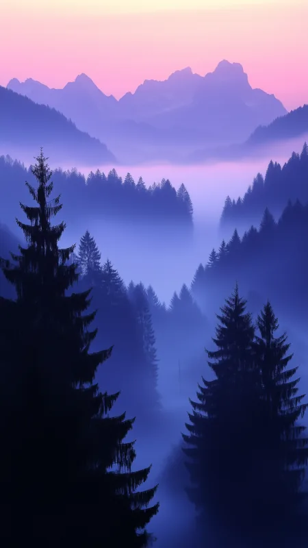 Mountain Vista Soft Sunrise Nature Wallpaper