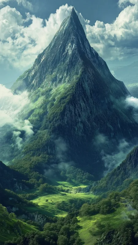 Mountain With Mostly Green HD Nature Wallpaper