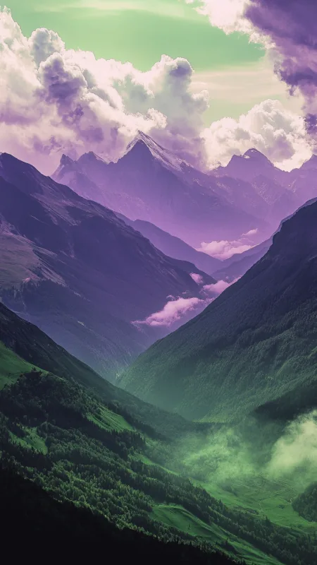 Mountains Clouds In Shades HD Nature Wallpaper