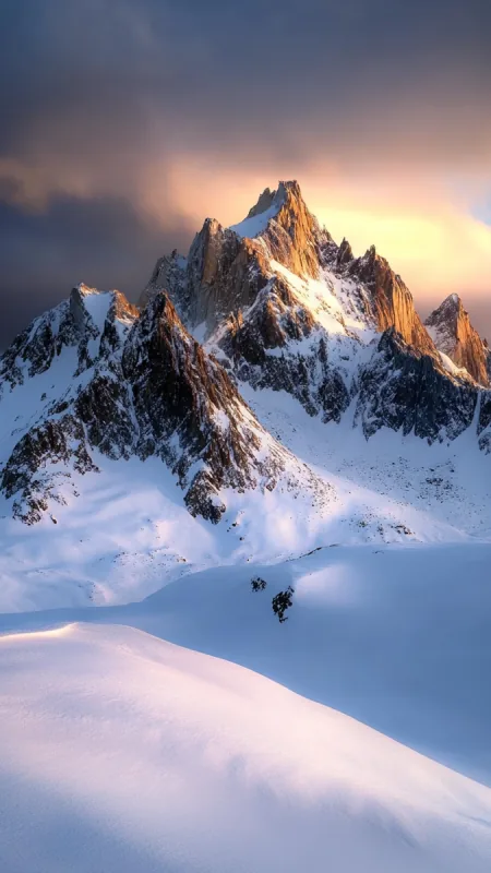 Mountains With Snow Nature Wallpaper
