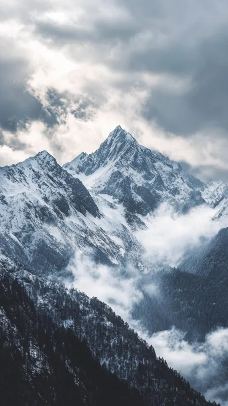 Mountains With Snow Nature Wallpaper