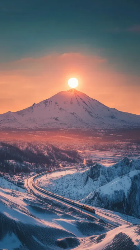 Mountains With Snow Nature Wallpaper