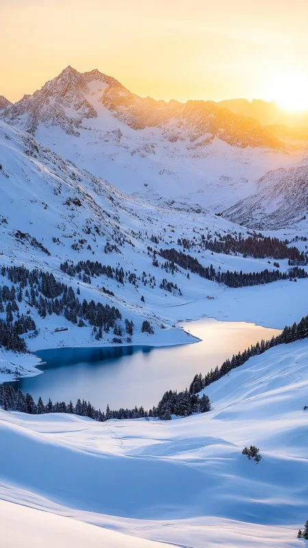 Mountains With Snow Nature Wallpaper