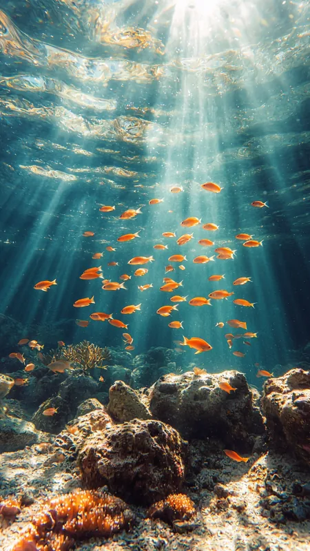 Ocean With Fishes Nature Wallpaper