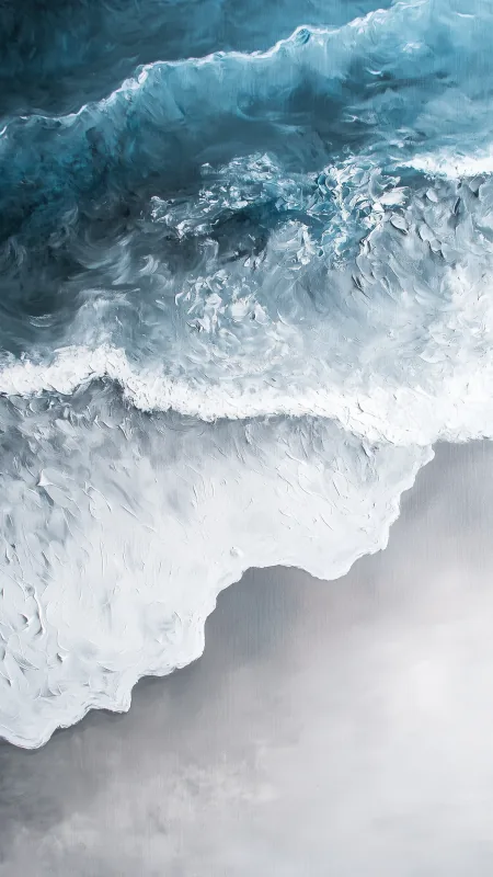 Painting Of Aerial Beach Nature Wallpaper