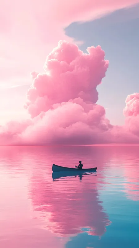 Pink Clouds And Blue Waters HD Nature Wallpaper