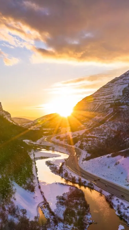 Nature Provo Canyon During Winter Wallpaper