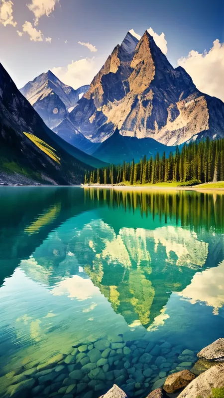 Pyramid Peak Crystal Lake Nature Wallpaper