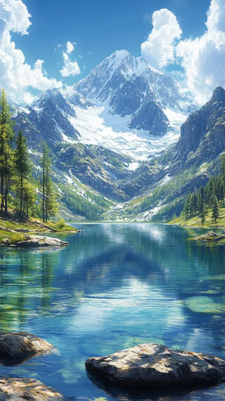 Nature River Mountains HD Wallpaper