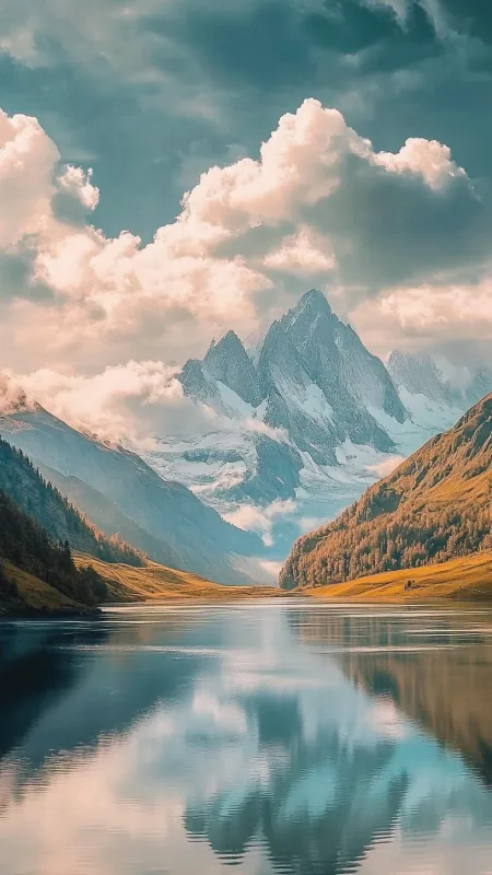 Nature River Mountains Wallpaper