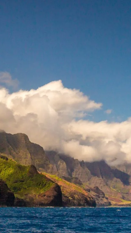 Rugged Coastal Cliffs Clouds Nature Wallpaper
