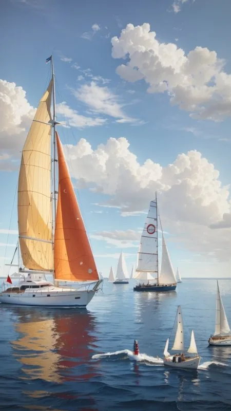 Nature Sailboat Regatta Wallpaper