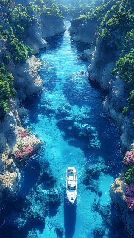 Nature Sea Boat Wallpaper