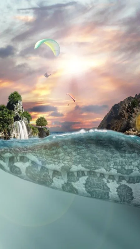 Nature Sea Island Fantasy Wallpaper