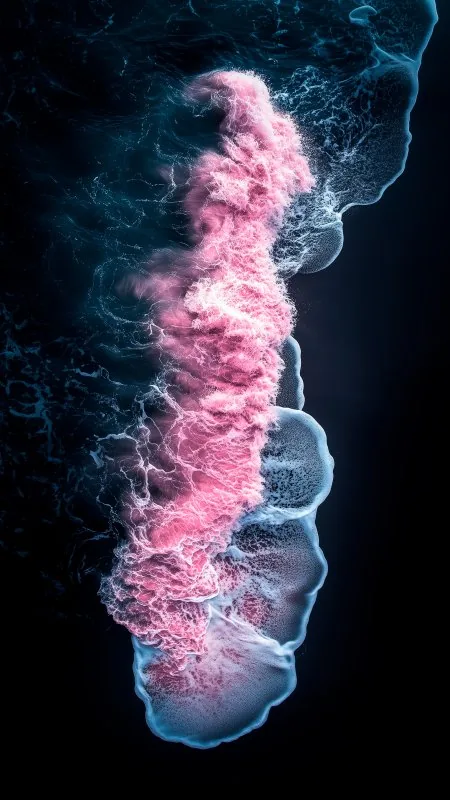 Sea Ocean Tide Shore Sea Foam Pink HD Nature Wallpaper