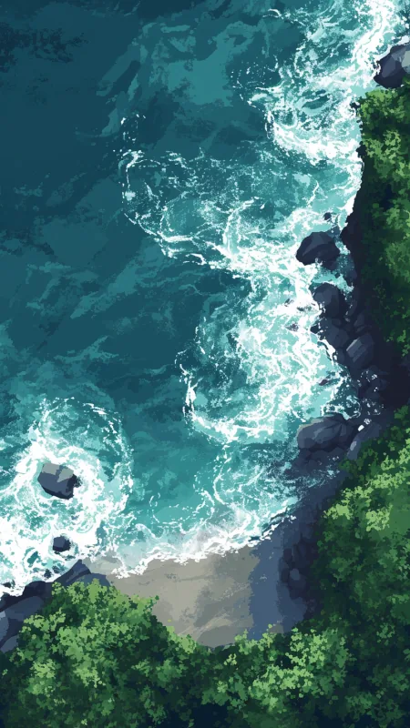 Nature Sea Painting Wallpaper