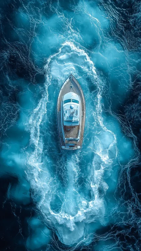 Sea Small Boat Nature Wallpaper