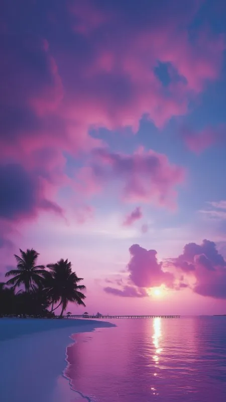 Sea Tropics Ocean Pier Sunset Se HD Nature Wallpaper