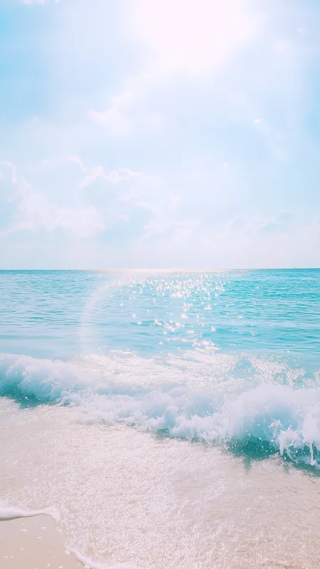 Seaside Blue Sky Clear Water Nature Wallpaper