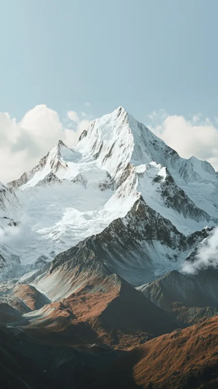 Nature Snow Capped Mountains Wallpaper