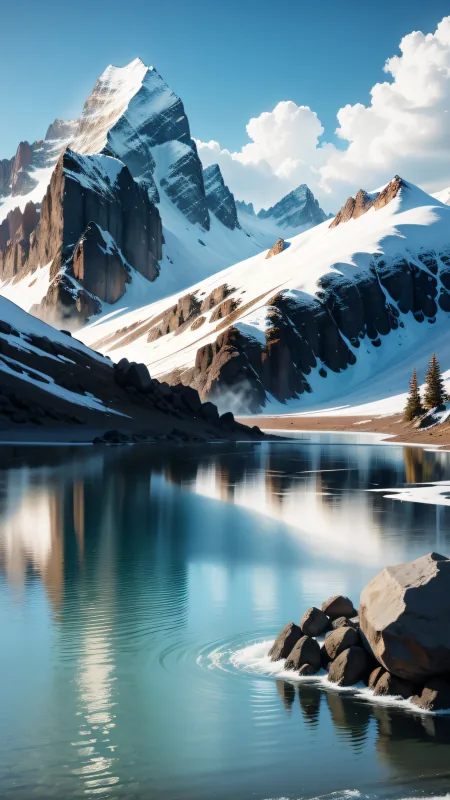 Nature Snow Range Mountains Wallpaper