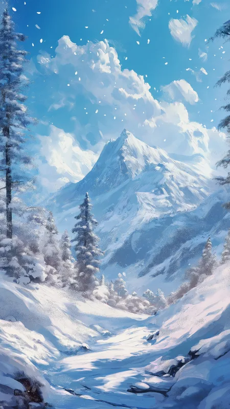Nature Snow Range Mountains Wallpaper